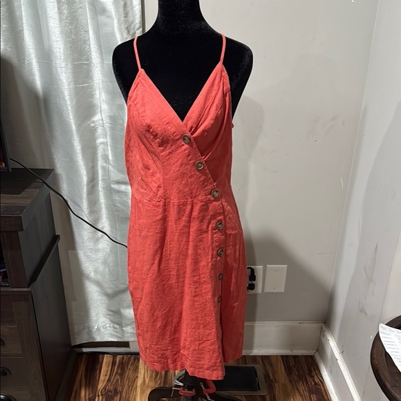 Orange Button-Down Strappy Dress - Picture 1 of 3